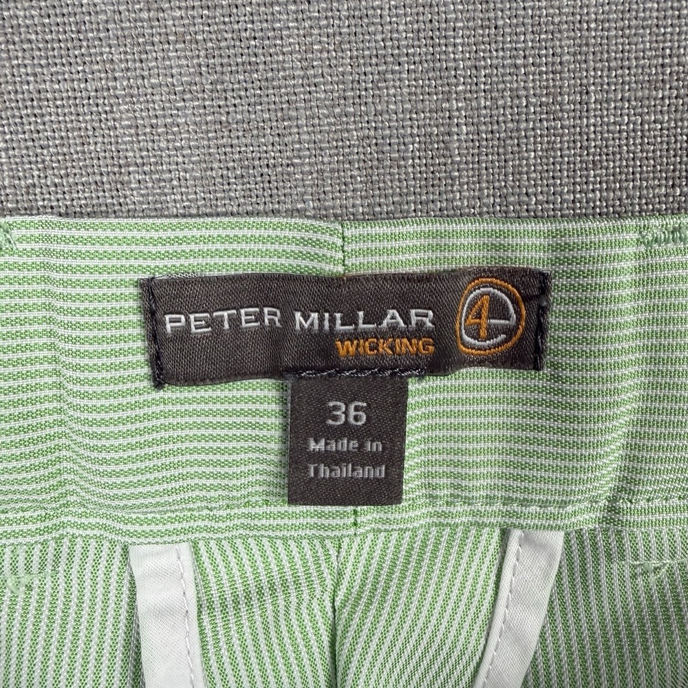 Peter Millar Shorts Men's Size 36 Golf Green Striped Moisture Wicking MS16EB84 - Picture 2 of 6